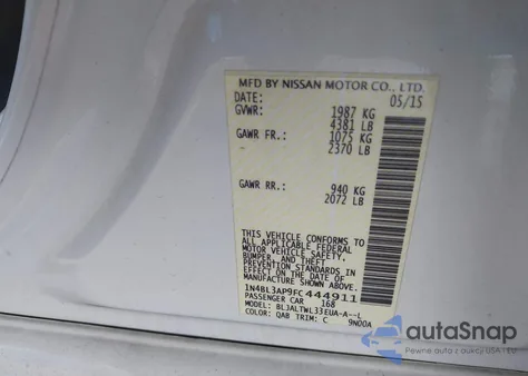 2015 Nissan Altima 3.5 Sl from USA, damaged, VIN 1N4BL3AP9FC444911